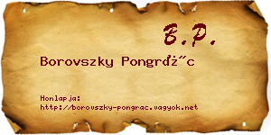Borovszky Pongrác névjegykártya